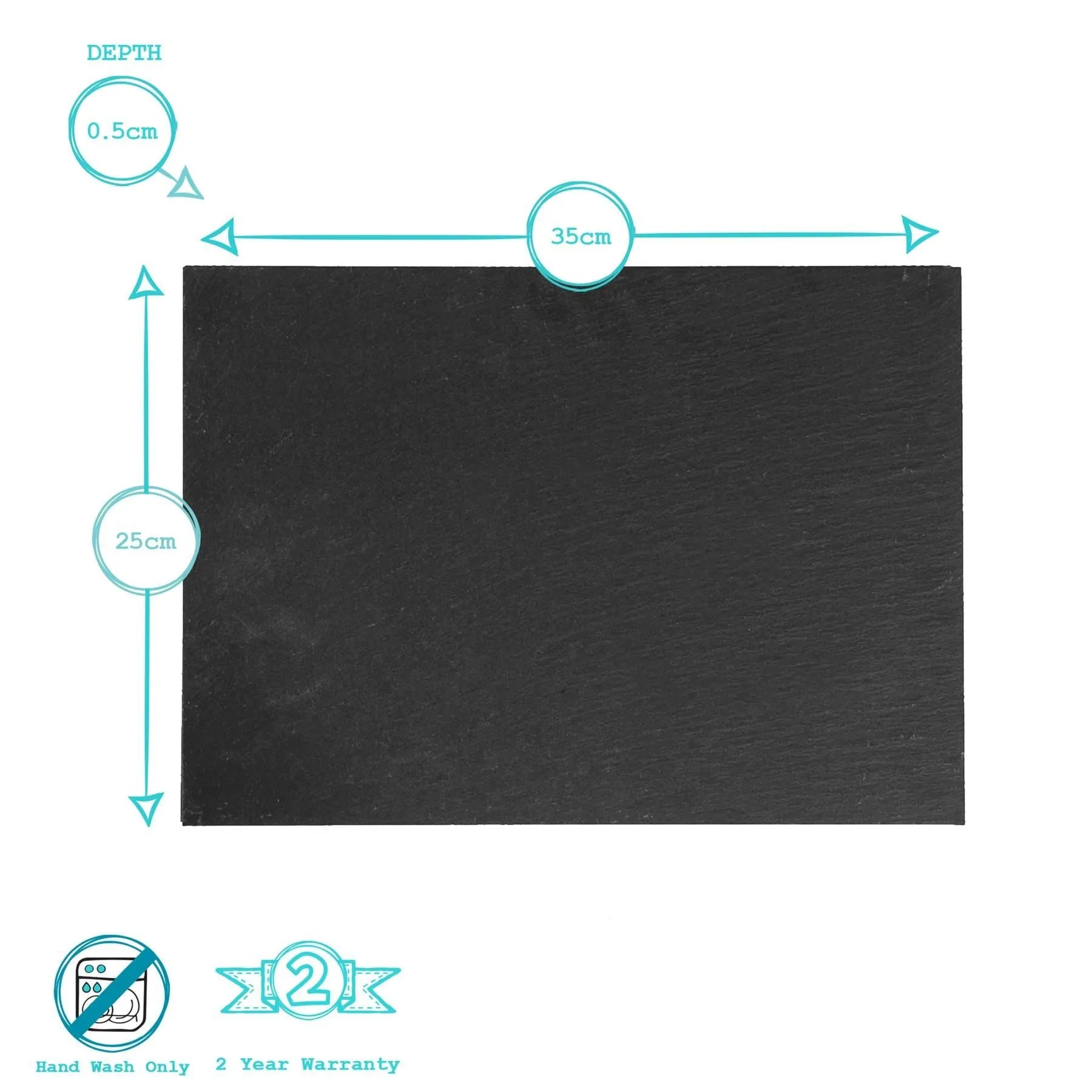 12pc Rectanglar Linea Slate Placemats & Coasters Set - By Argon Tableware