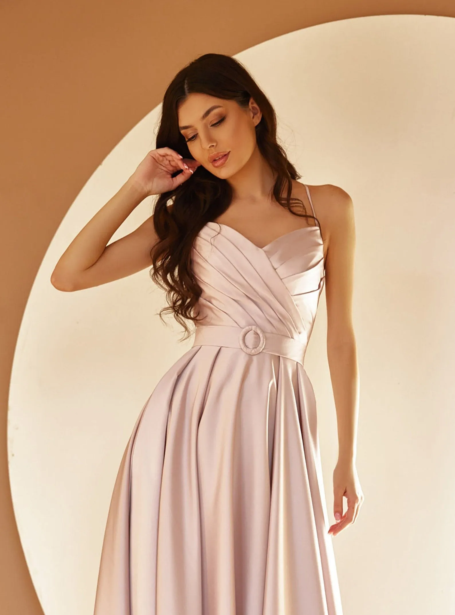 A-line Satin Gown with Straps and Open Back for Every Occasion