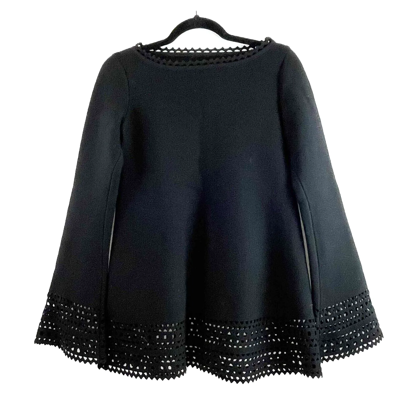 Alaia Excellent Boat neck Openwork-Detail Stretch Tunic Top IT 38 US 2