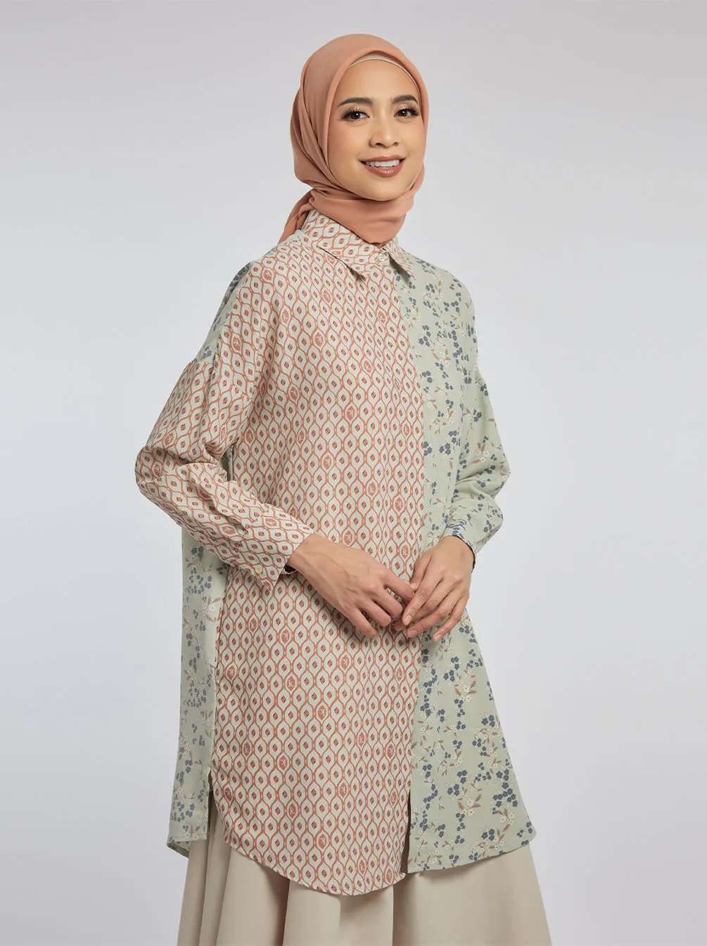 ALORA TUNIC SAGE CORAL