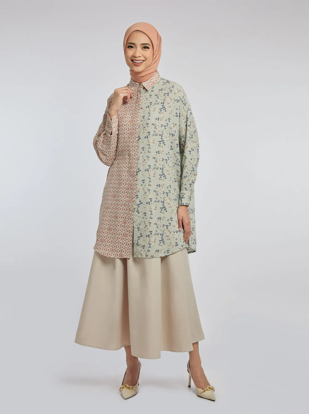 ALORA TUNIC SAGE CORAL