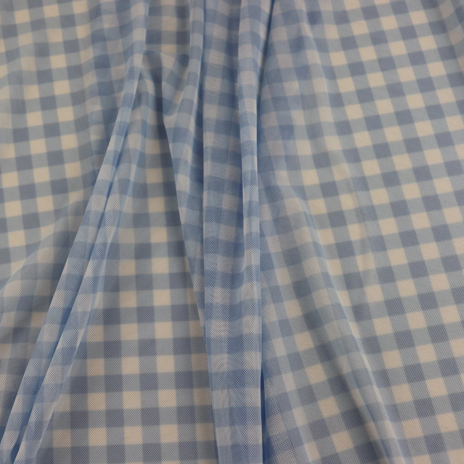 Baby Blue Gingham Power Mesh (8E)