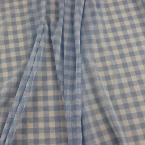 Baby Blue Gingham Power Mesh (8E)