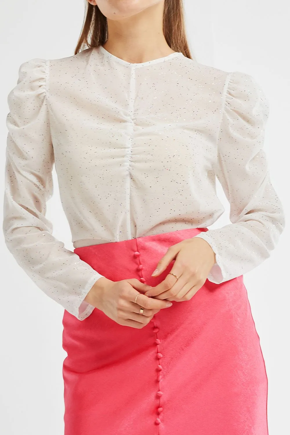Bella Rainbow Glitter Sheer Top