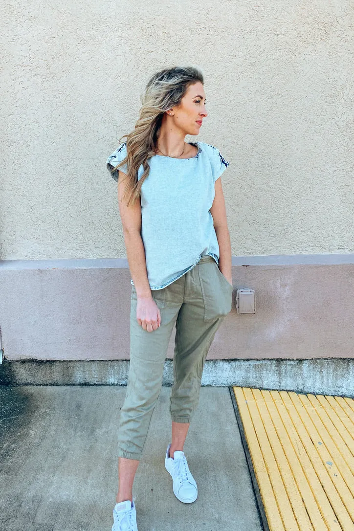 Blakely Acid Wash Denim Top | FINAL SALE