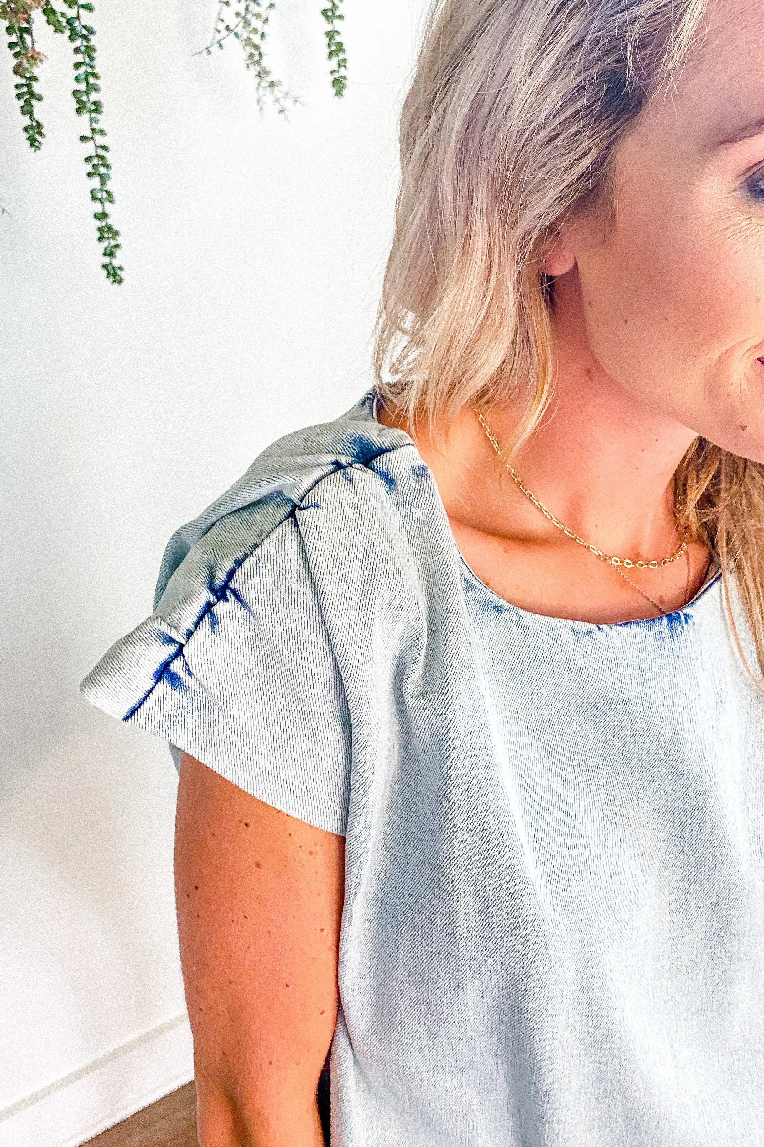 Blakely Acid Wash Denim Top | FINAL SALE