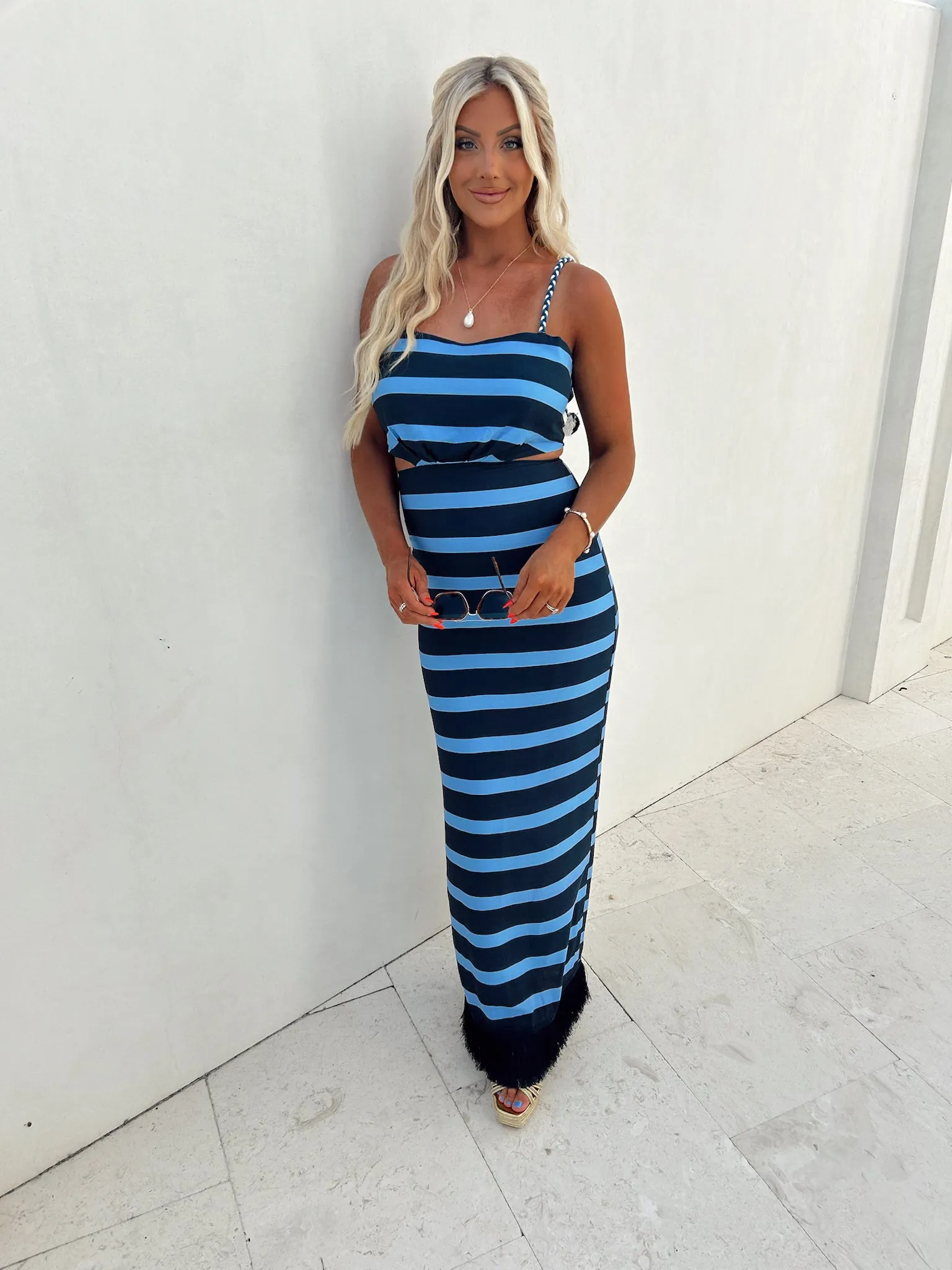Boho Maxi Dress- Blue/Navy