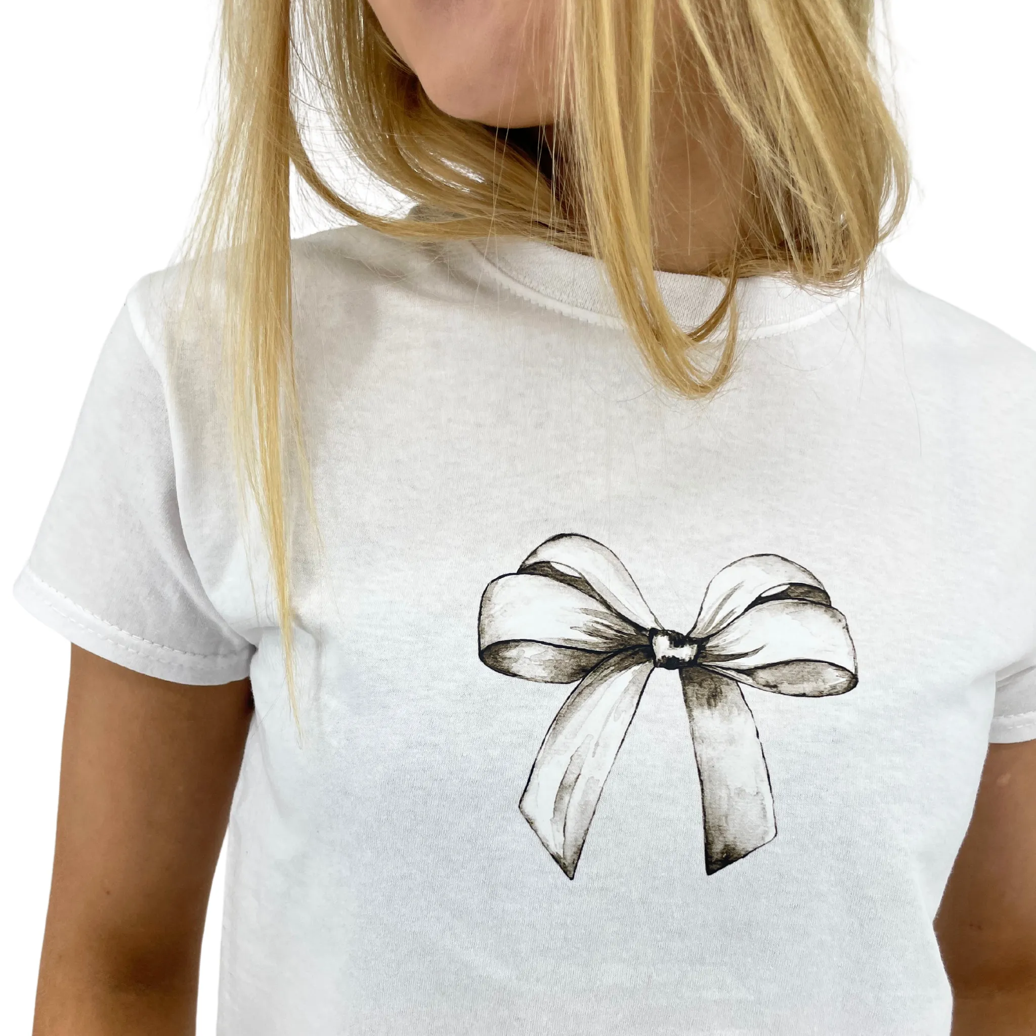 BOW (hvid), BABY TEE - HVID