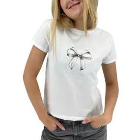BOW (hvid), BABY TEE - HVID
