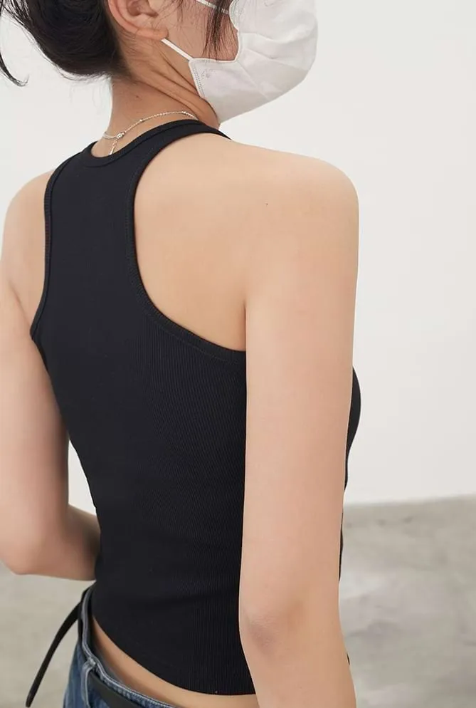 Buckle Strap Racer Back Crop Top