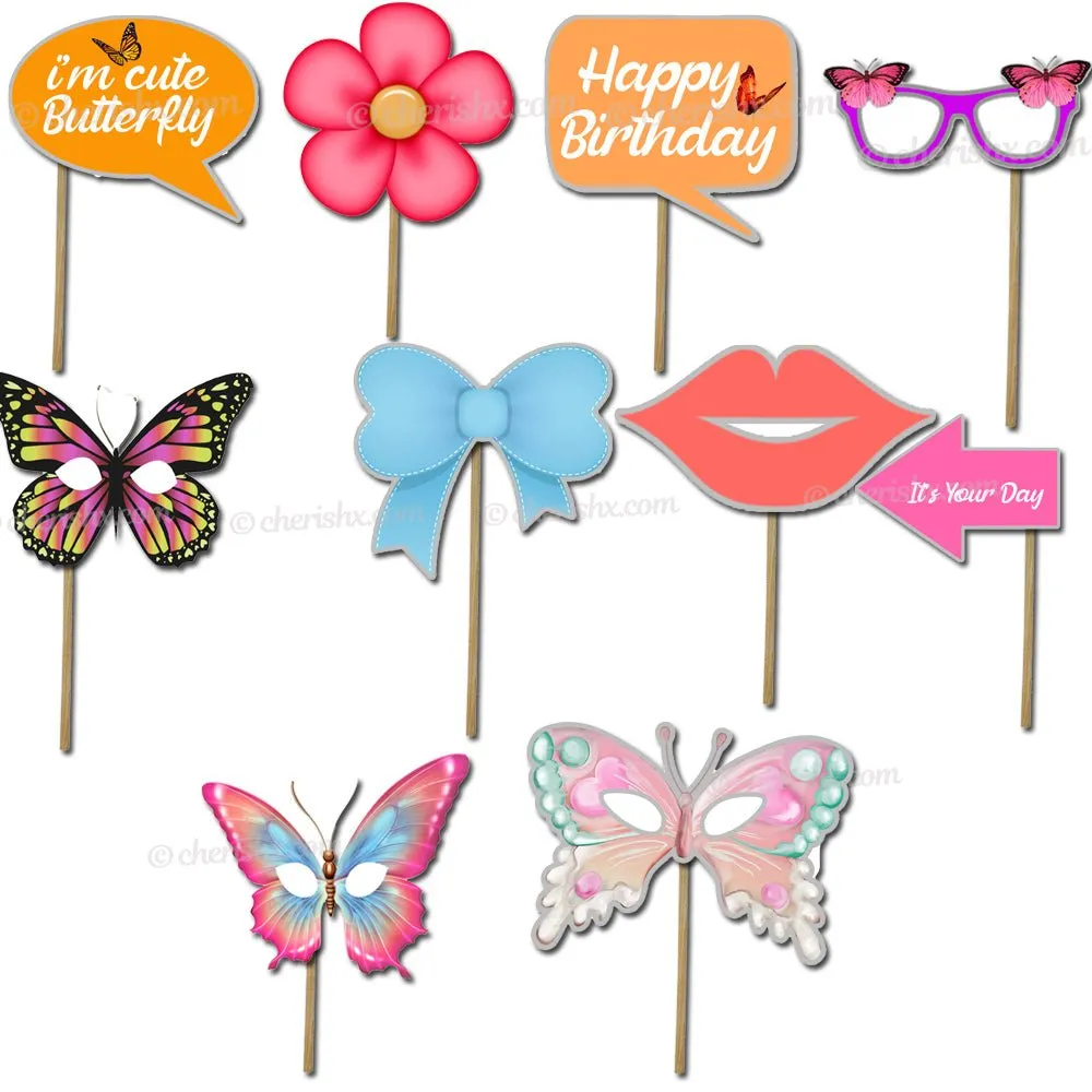 Butterfly Photo Booth Party Props Kids Birthday