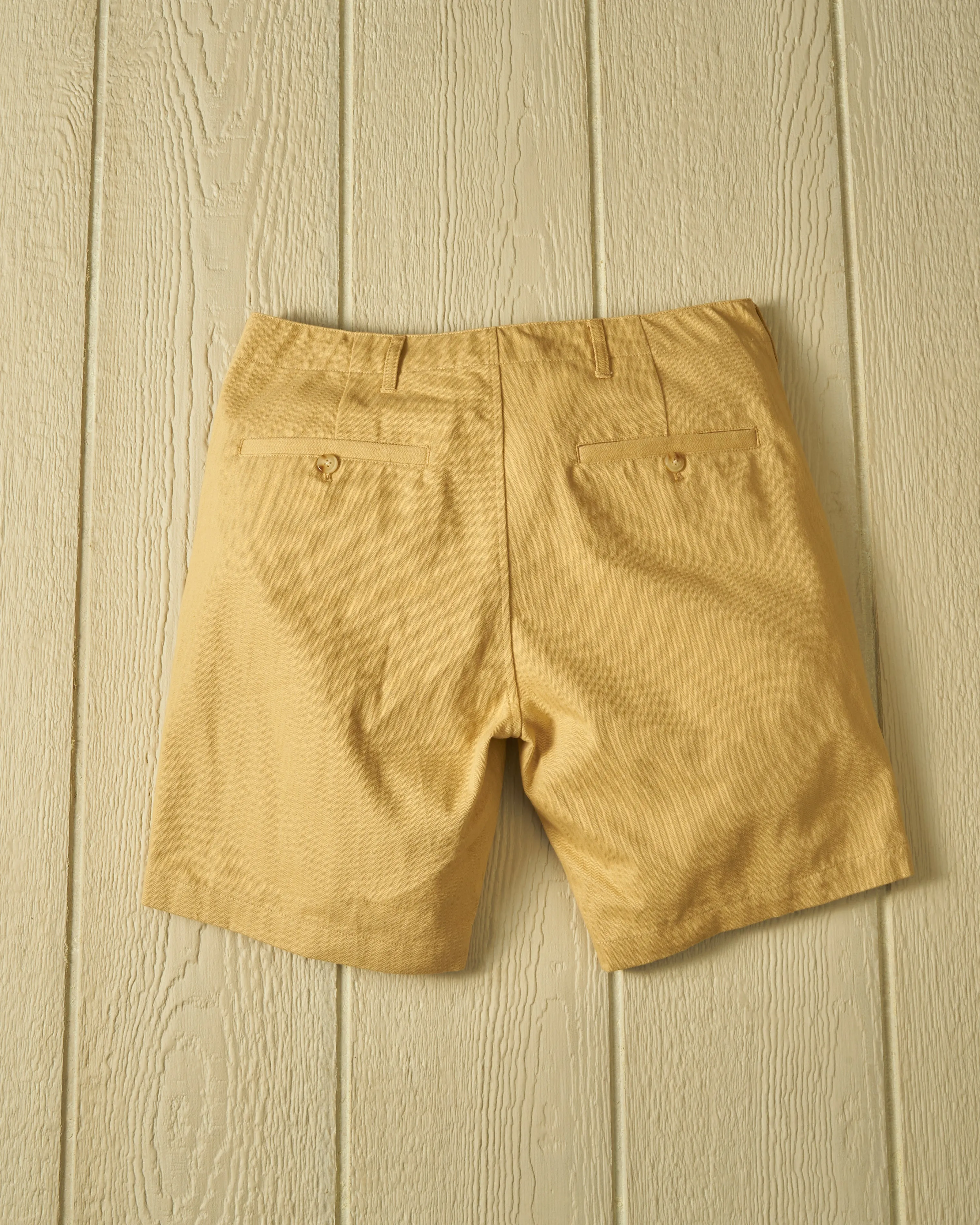 Camden Short in Khaki Herringbone Twill