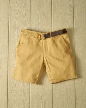 Camden Short in Khaki Herringbone Twill