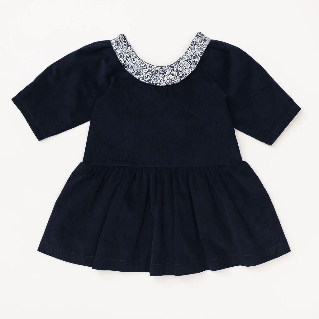Celebration Dress in Midnight Corduroy