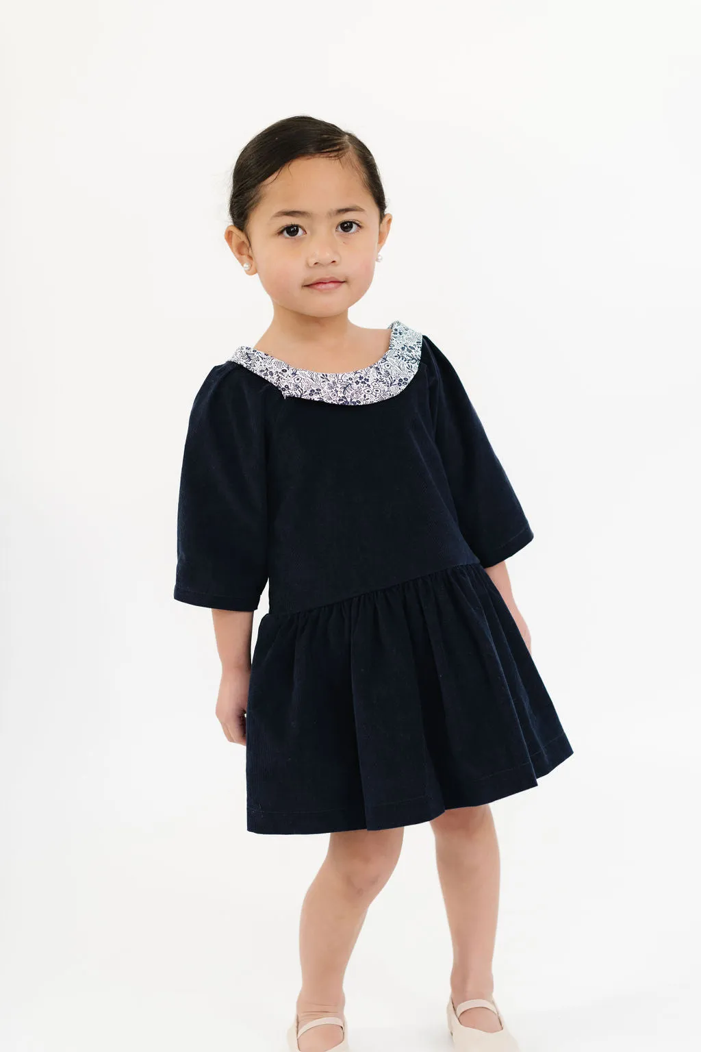 Celebration Dress in Midnight Corduroy