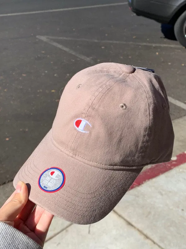 Champion Garment Washed Relaxed Hat Dark Khaki H78458 LTJ