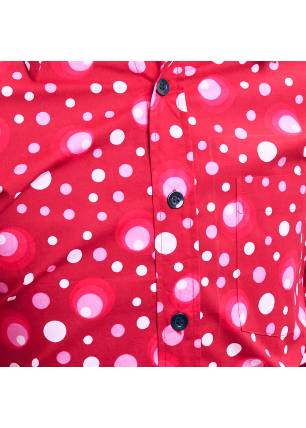 Chenaski Men's Dots &amp; Spots 70's Shirt Bordeaux