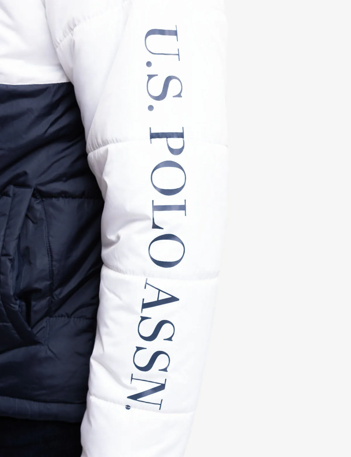 COLORBLOCK WORDMARK PUFFER JACKET
