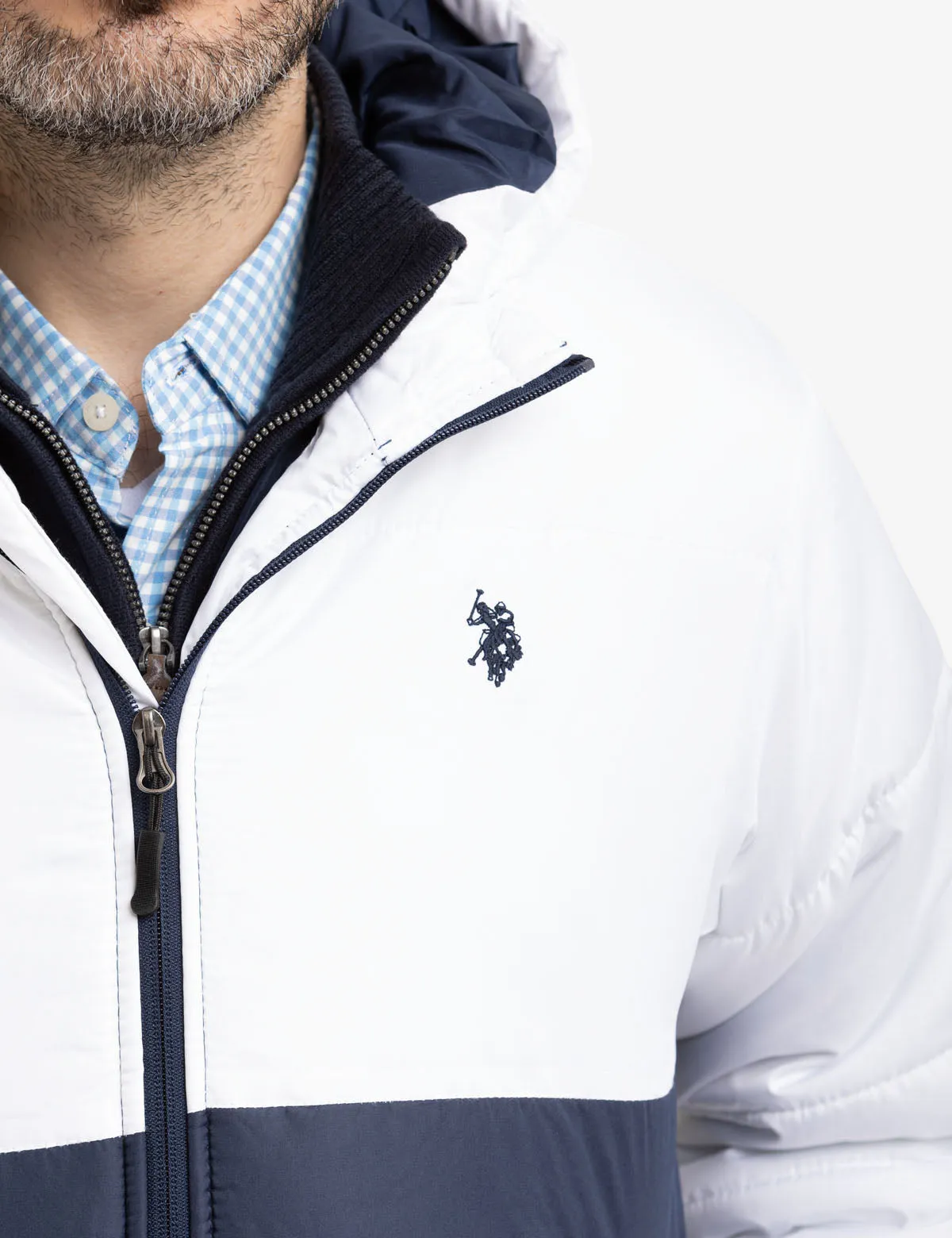 COLORBLOCK WORDMARK PUFFER JACKET