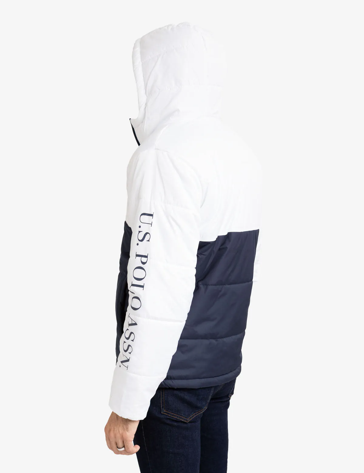 COLORBLOCK WORDMARK PUFFER JACKET
