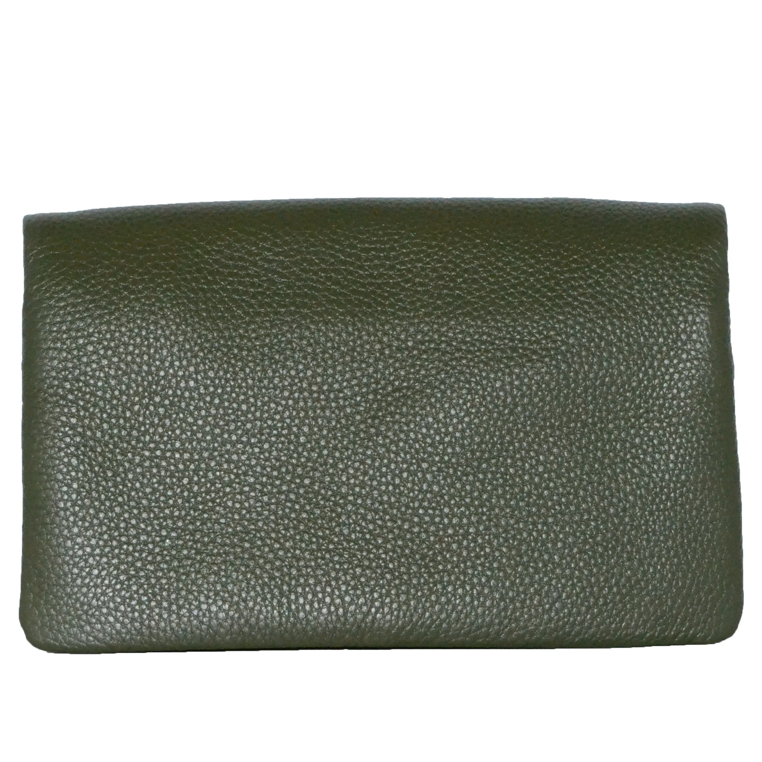 CREMORNE - Ladies Green Leather Fold Wallet Purse with Gold Hardware