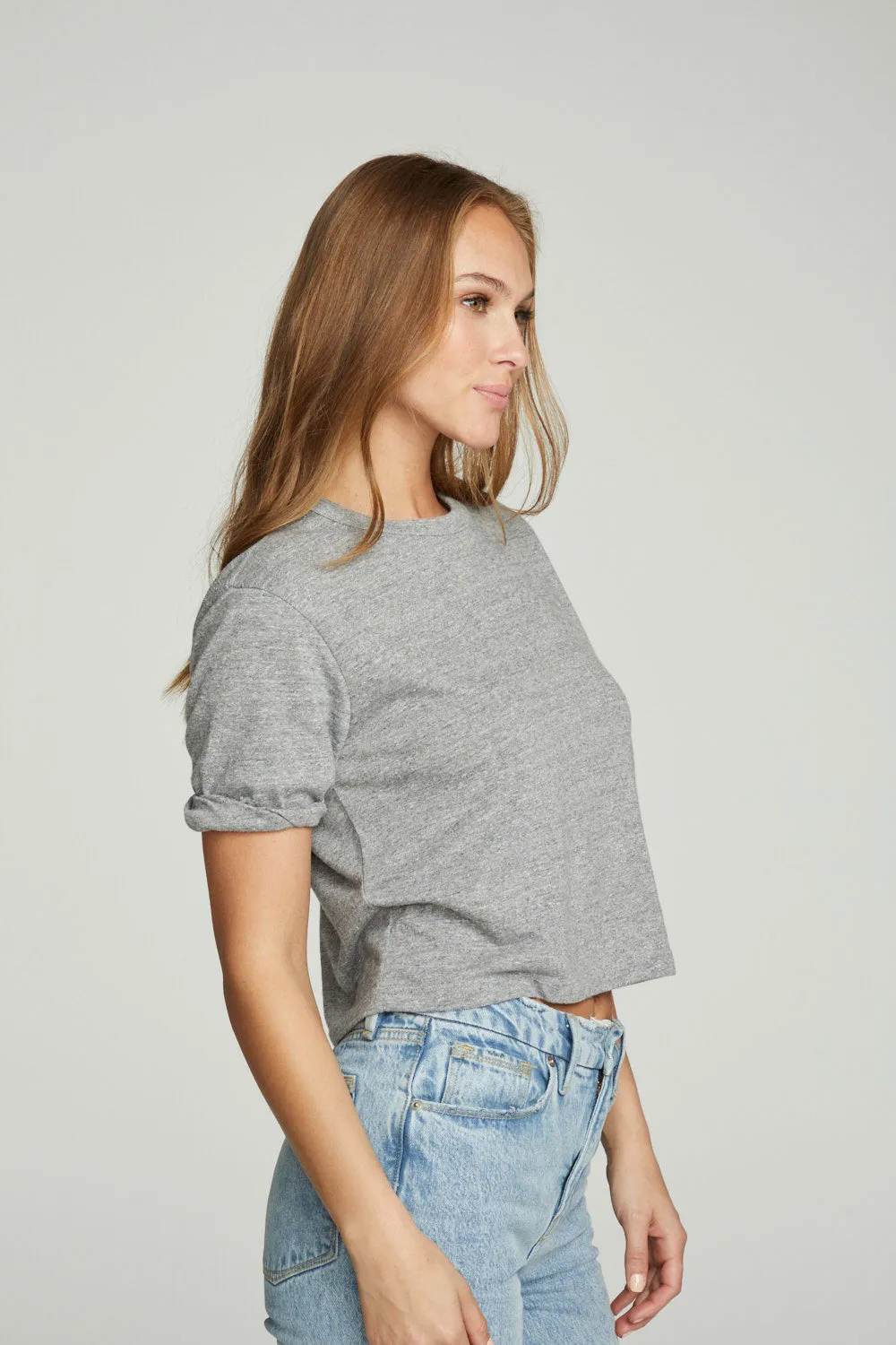 Cropped Crew Neck Short Sleeve Tee