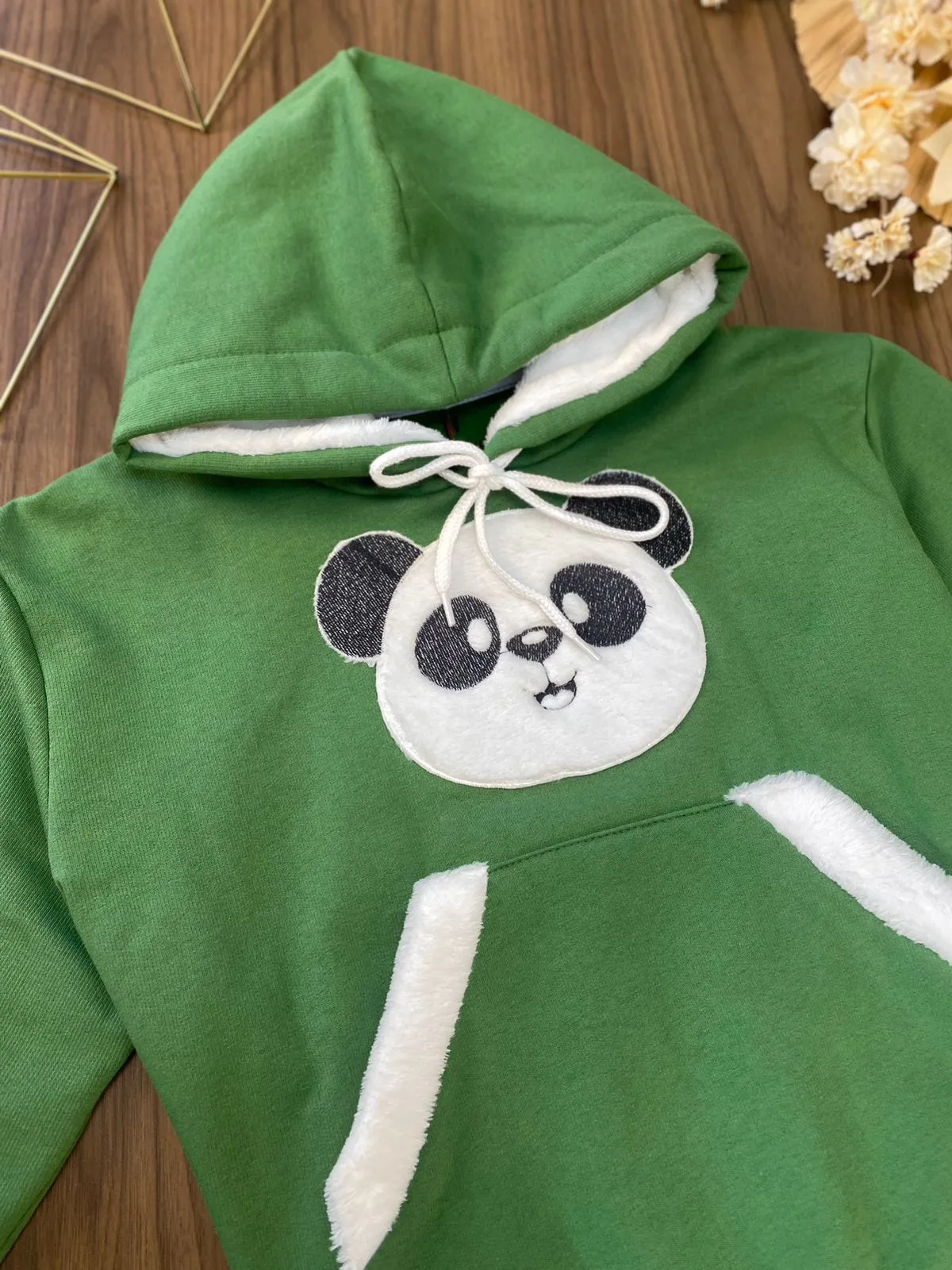 Cropped Moletom Detalhe Panda 3298  (14/J)