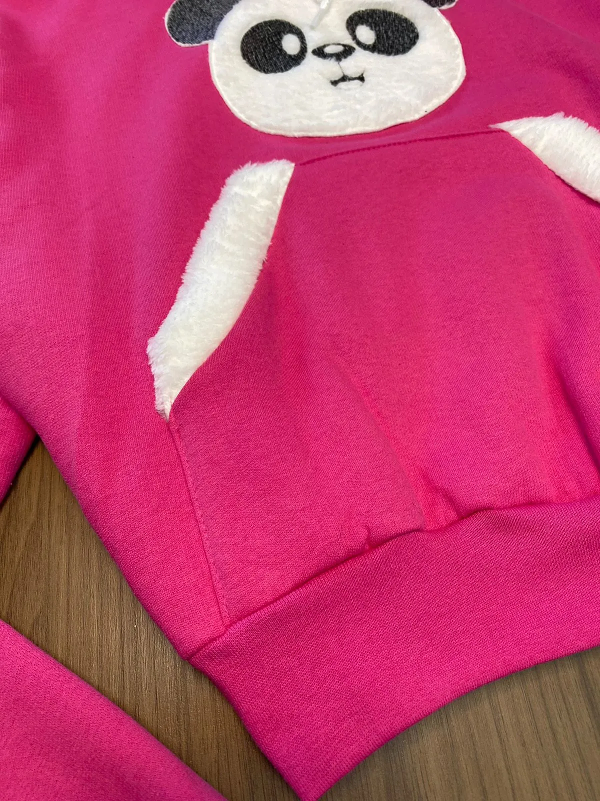 Cropped Moletom Detalhe Panda 3298  (14/J)