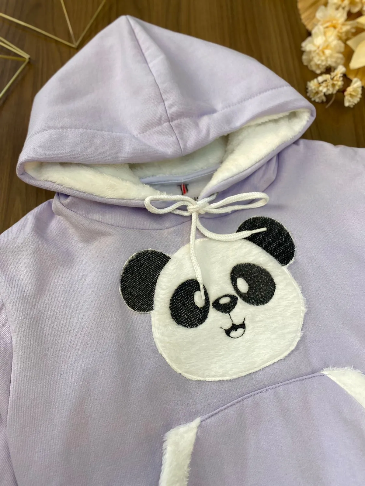 Cropped Moletom Detalhe Panda 3298  (14/J)