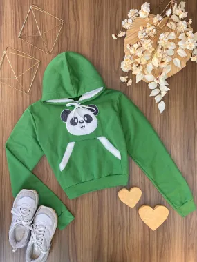 Cropped Moletom Detalhe Panda 3298  (14/J)