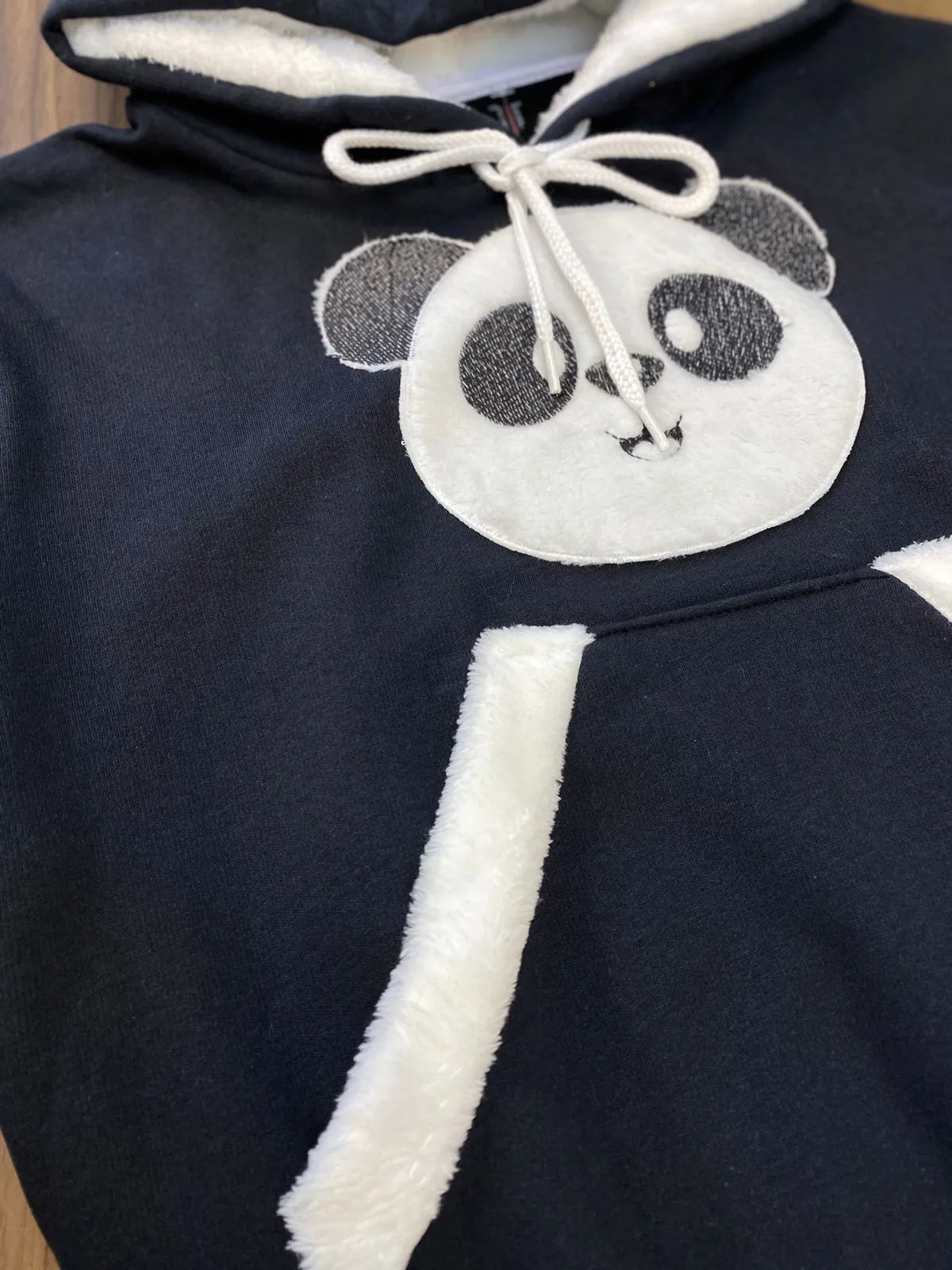 Cropped Moletom Detalhe Panda 3298  (14/J)