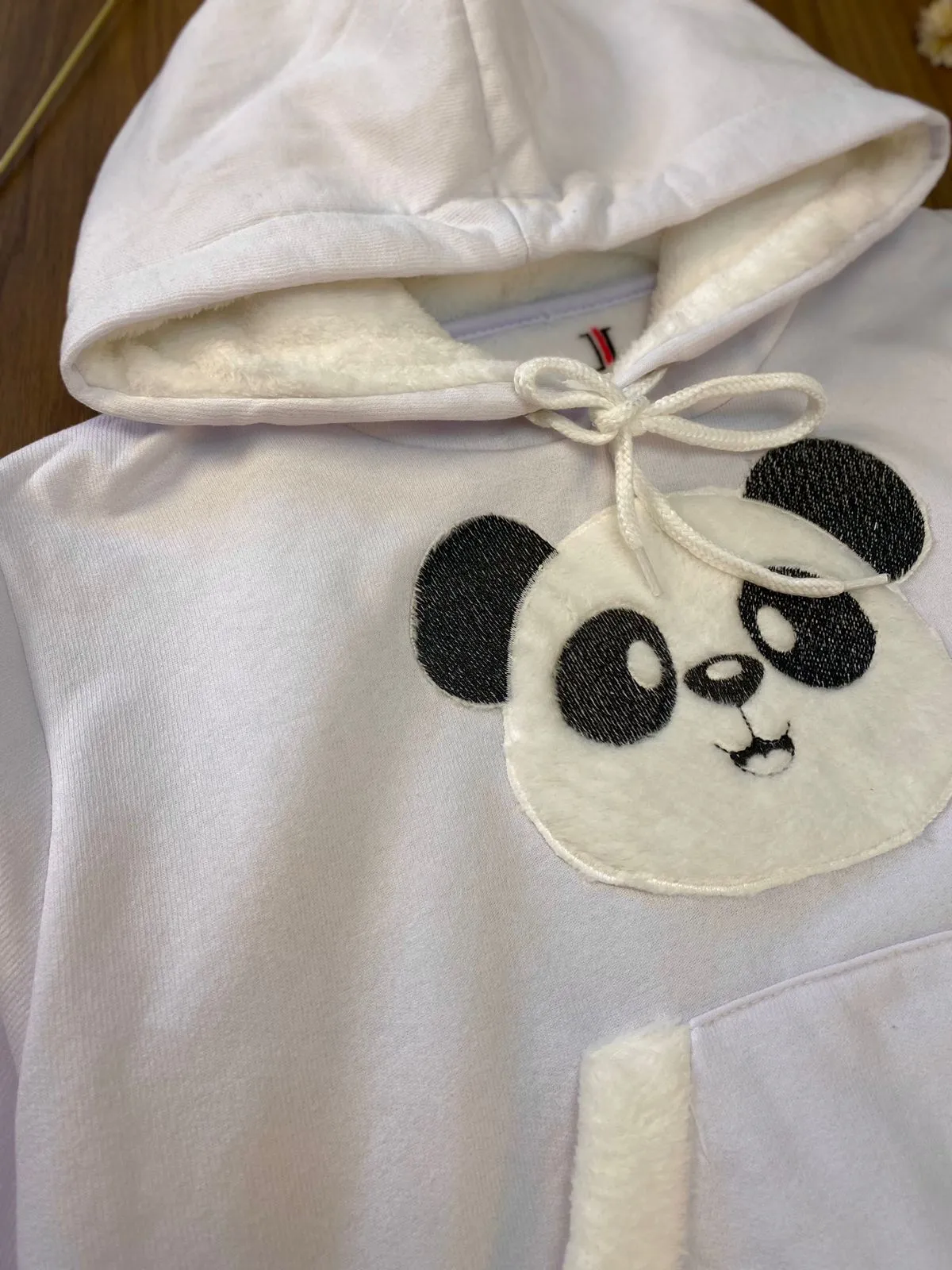 Cropped Moletom Detalhe Panda 3298  (14/J)