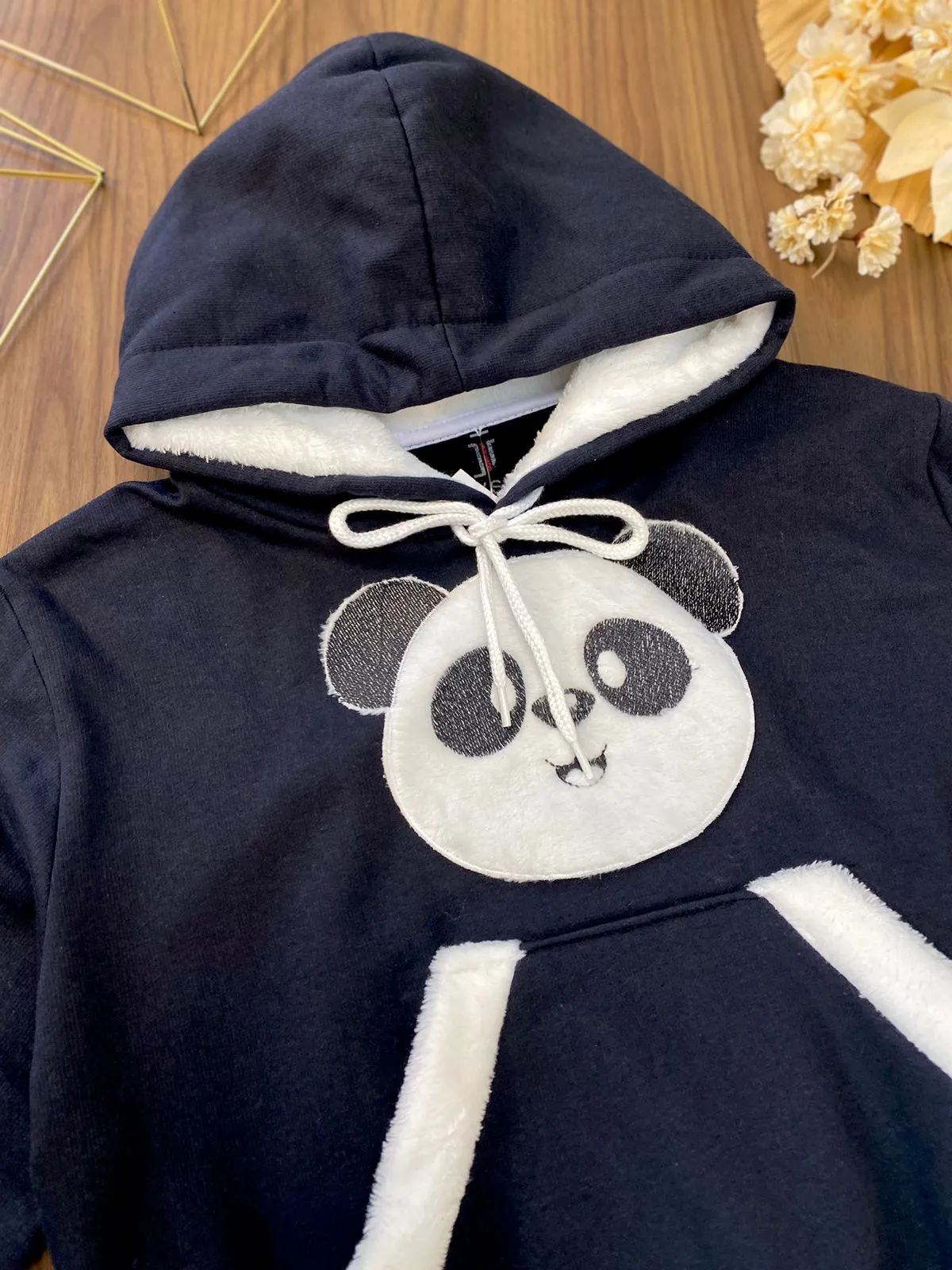 Cropped Moletom Detalhe Panda 3298  (14/J)