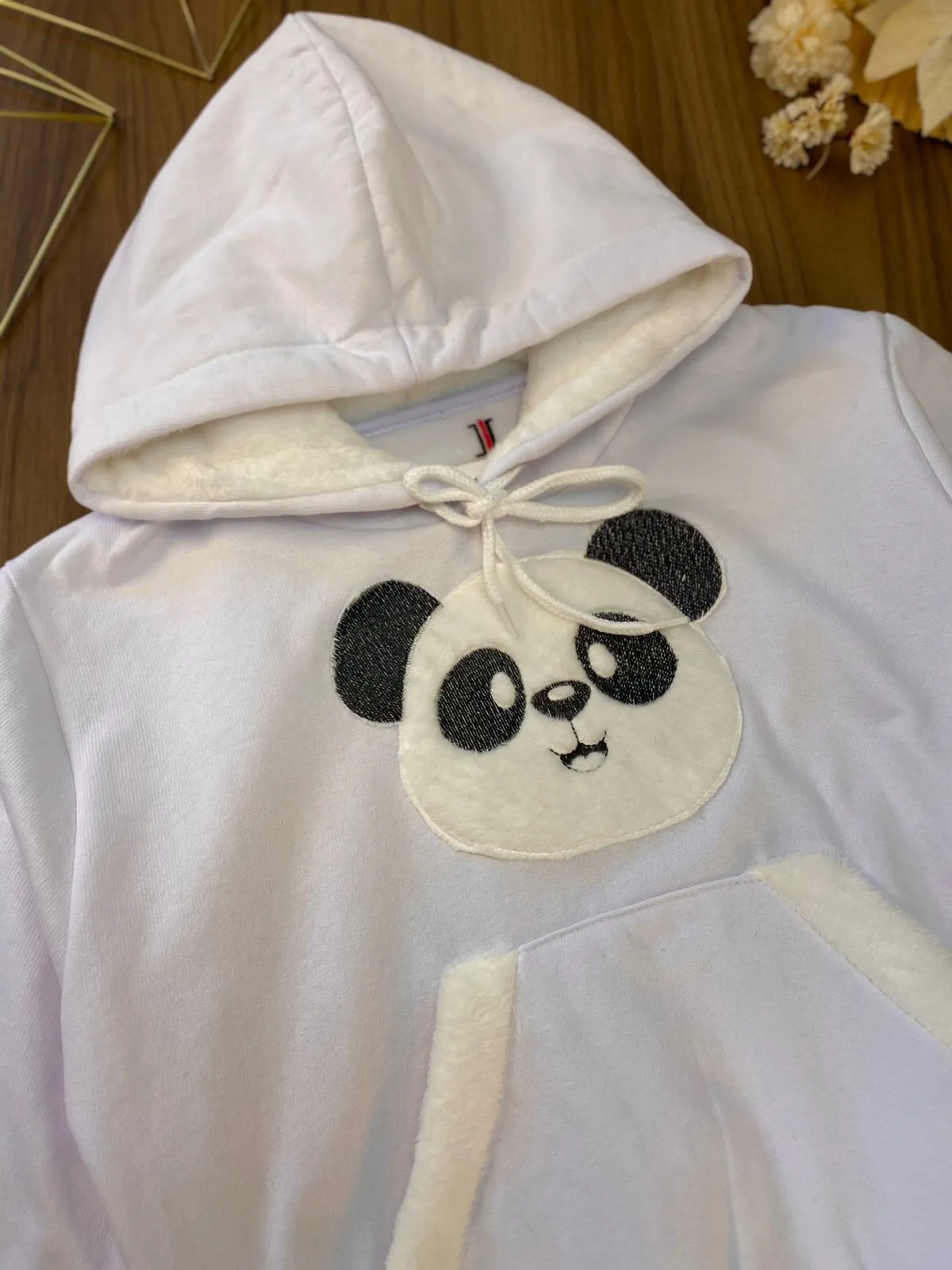 Cropped Moletom Detalhe Panda 3298  (14/J)
