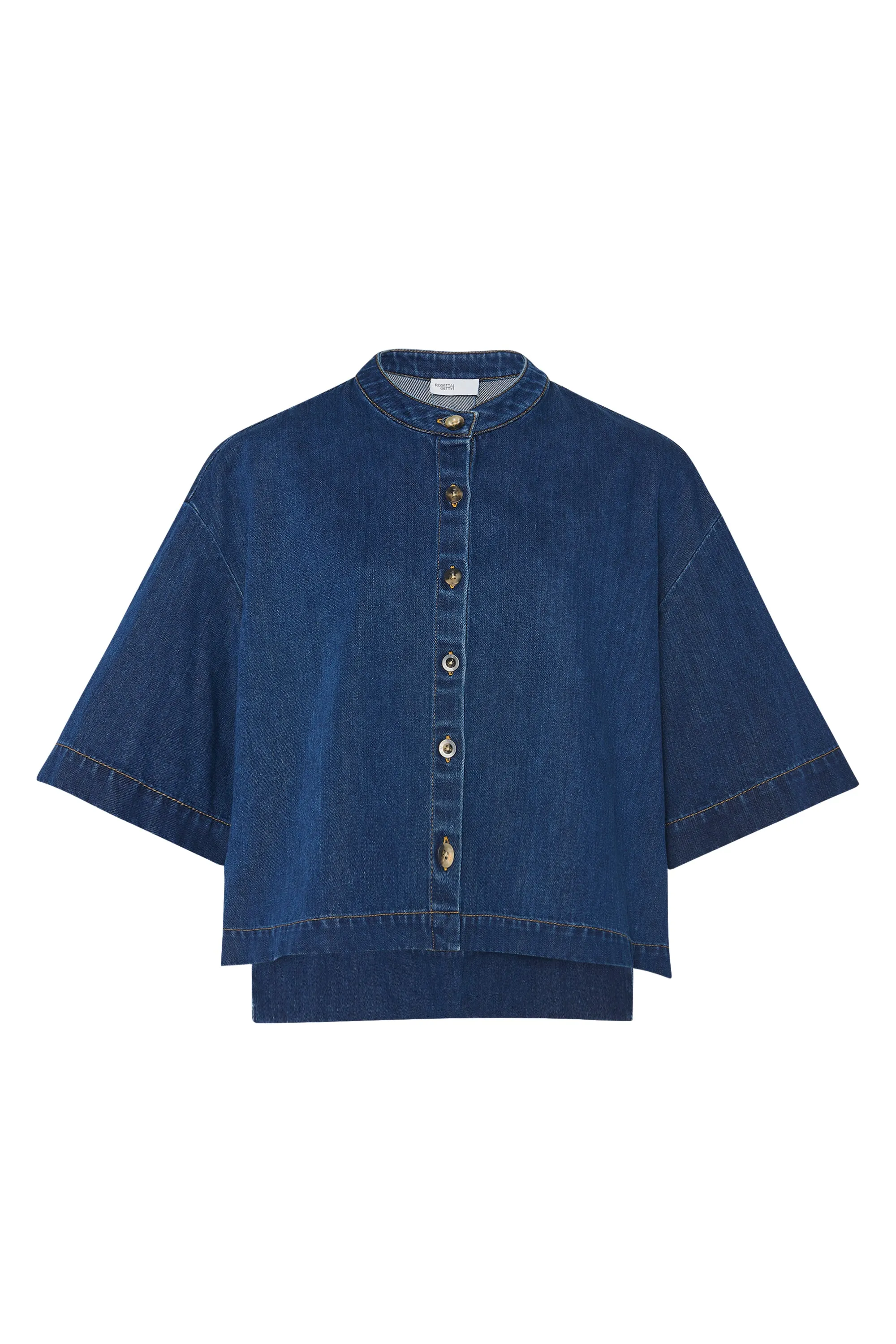 CROPPED OVERSIZED SHIRT - DENIM