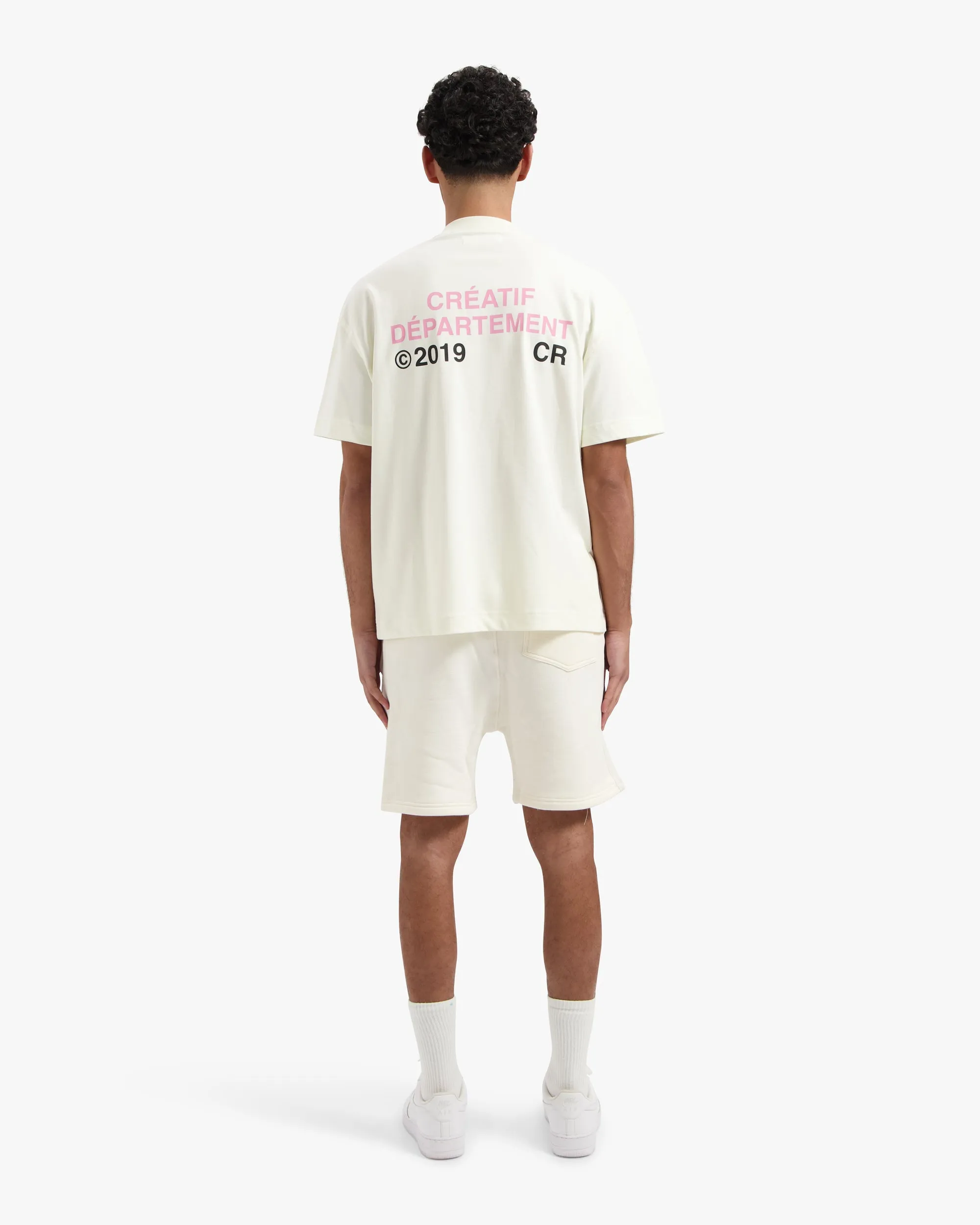 CROYEZ HEAVYWEIGHT LOGO SHORTS - OFF-WHITE
