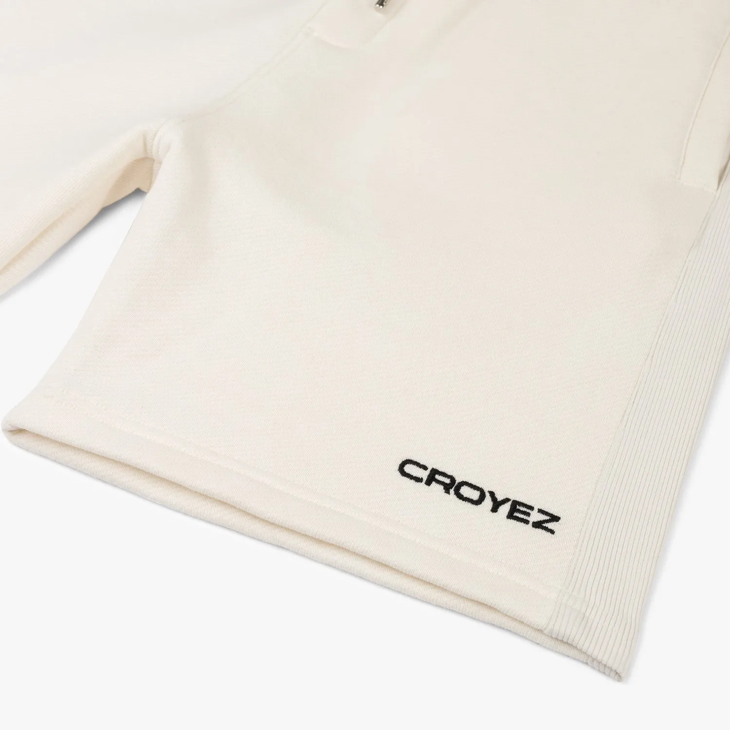 CROYEZ HEAVYWEIGHT LOGO SHORTS - OFF-WHITE