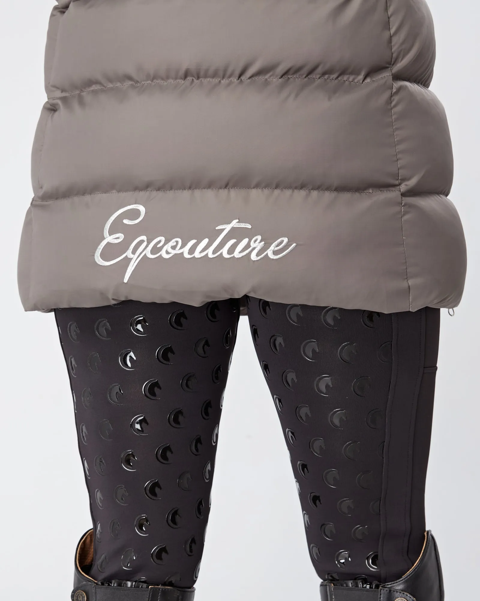 Exclusive Long Grey Puffer Coat / Jacket - Detachable Hood