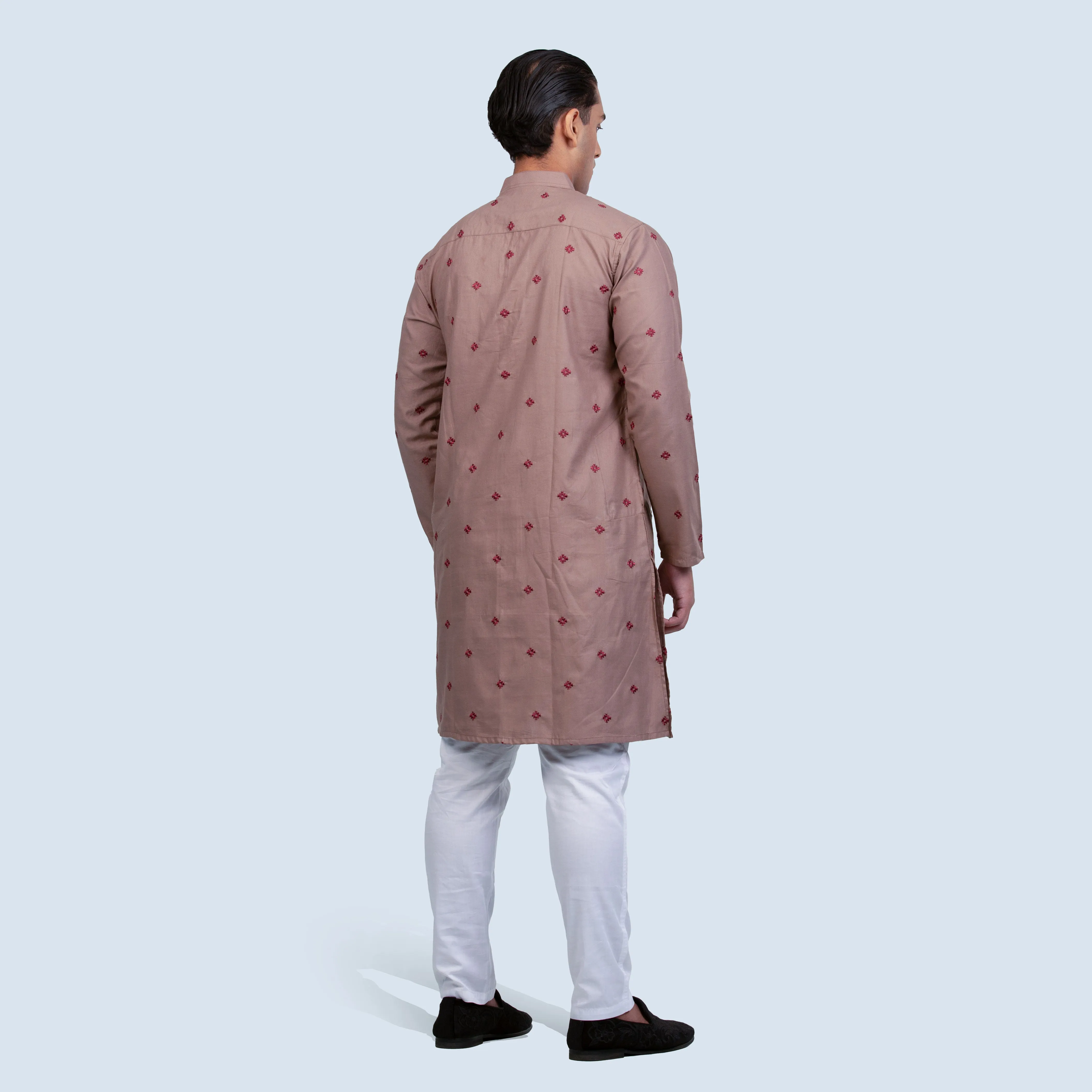 Exclusive Panjabi | Khaki Embroidery