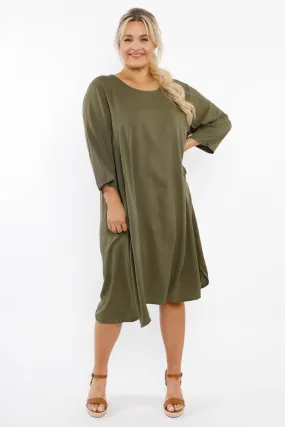 FINAL SALE Minimalist Dress in Khaki