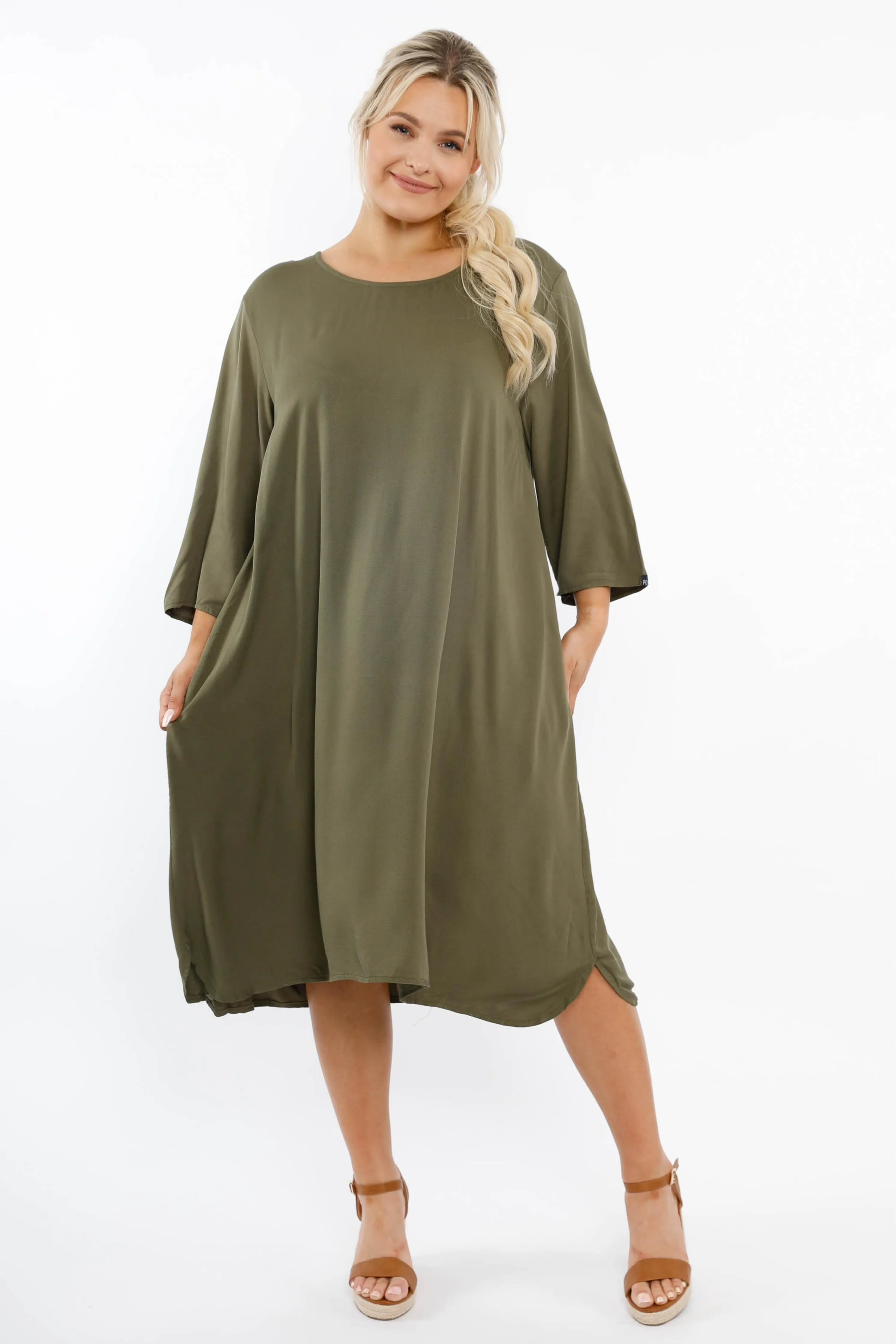 FINAL SALE Minimalist Dress in Khaki