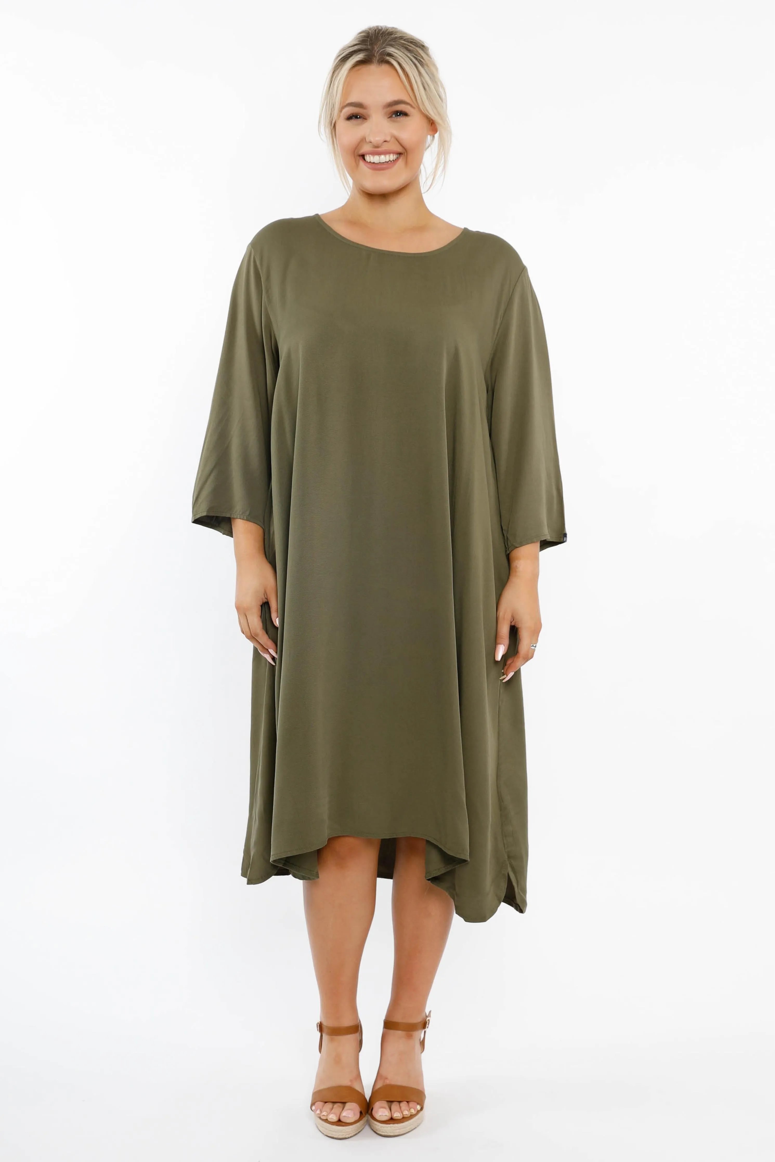 FINAL SALE Minimalist Dress in Khaki