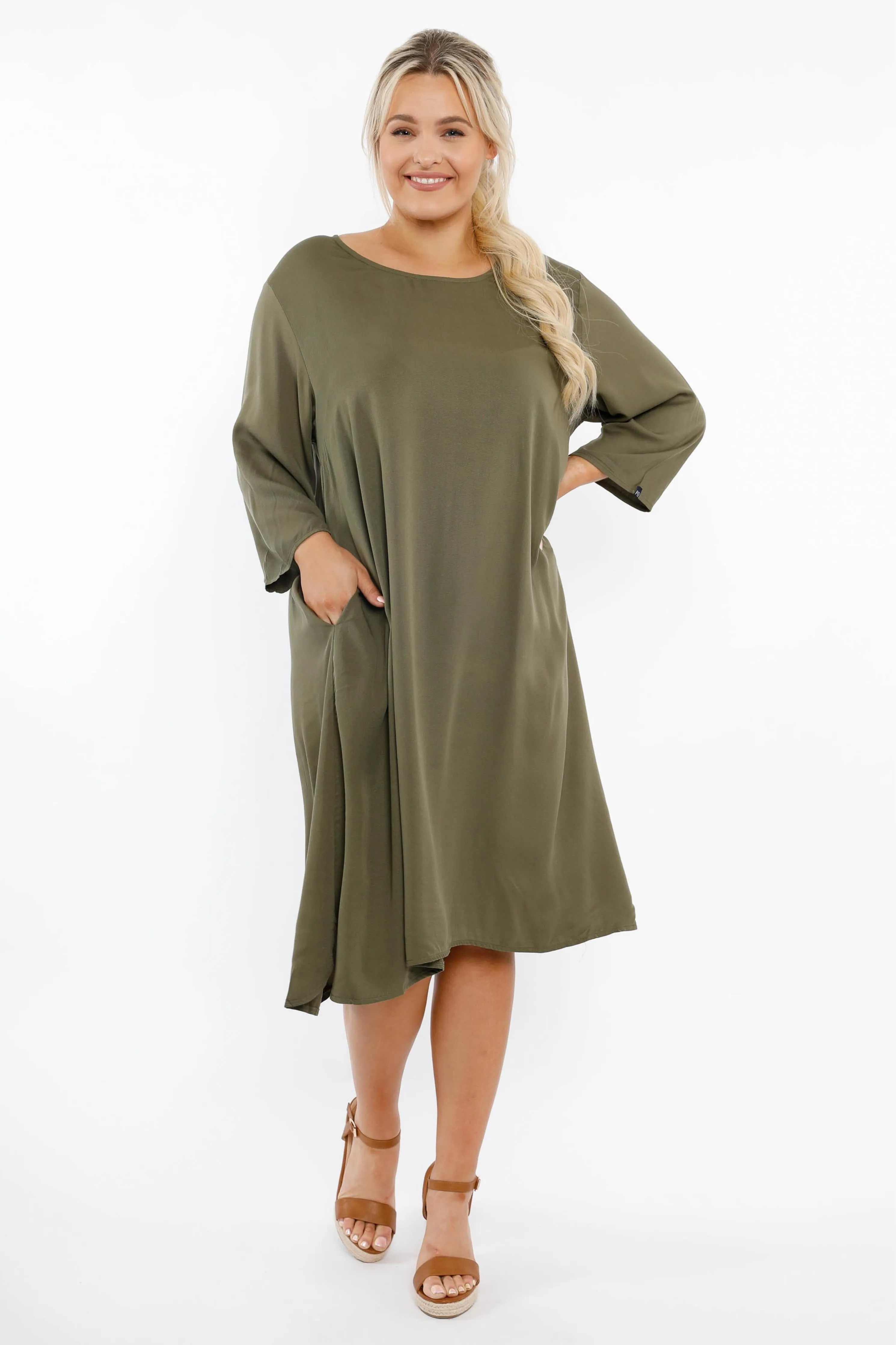 FINAL SALE Minimalist Dress in Khaki