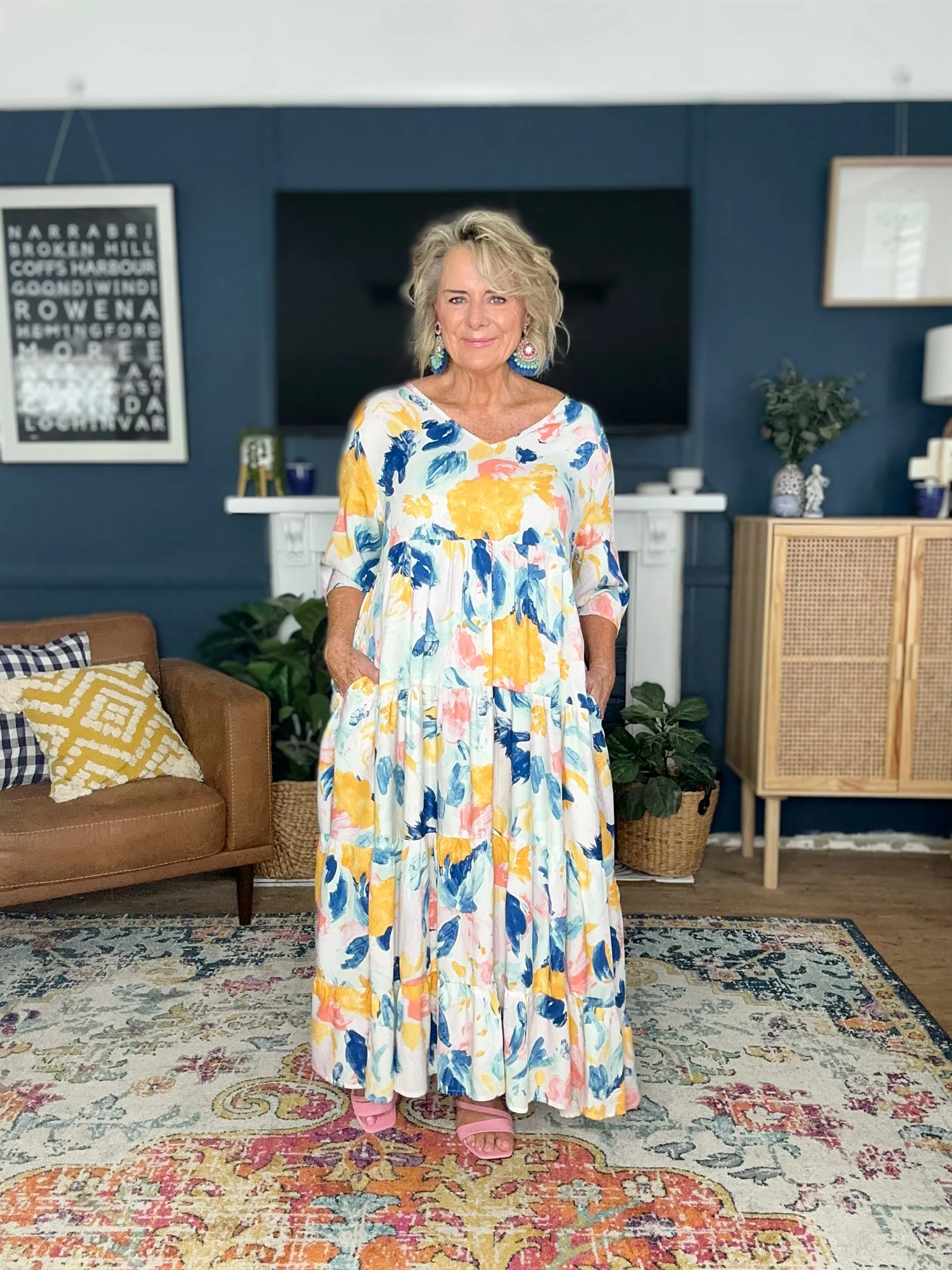 FINAL SALE Ruffle Dress in Allure