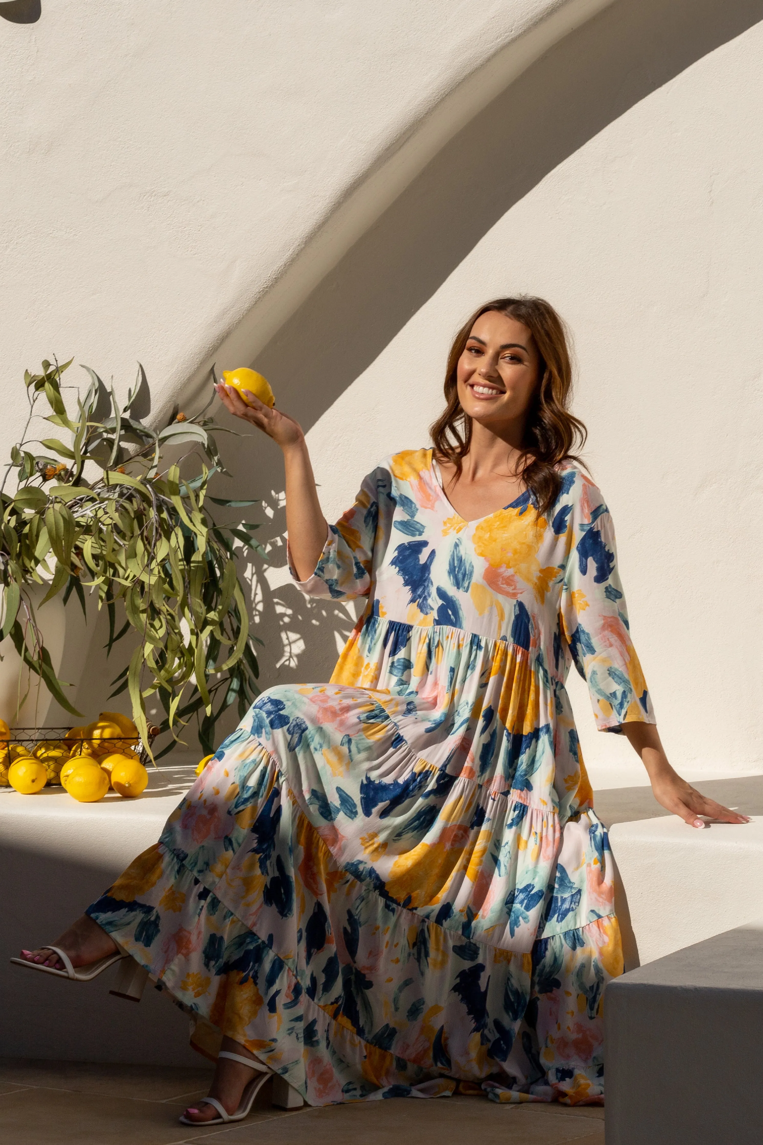 FINAL SALE Ruffle Dress in Allure