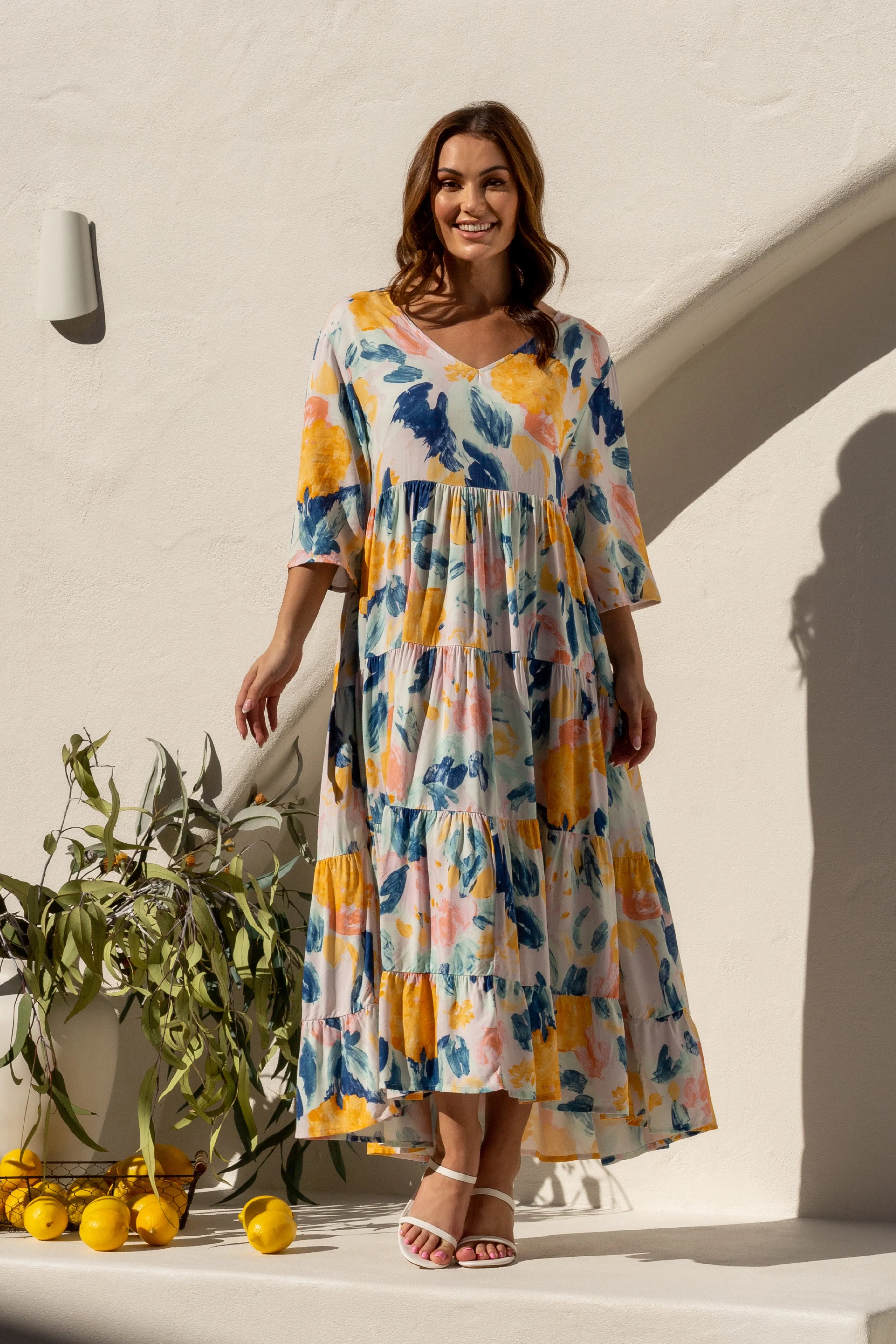FINAL SALE Ruffle Dress in Allure