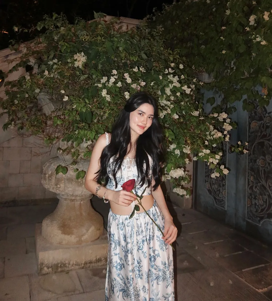 Floral Corset Satin Set