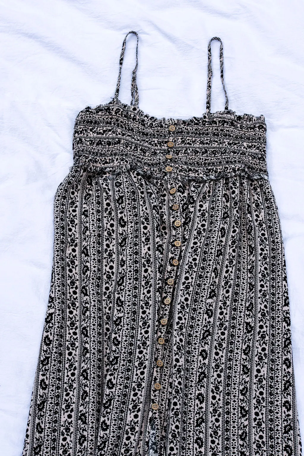 Flow Dress - Black Texture Print