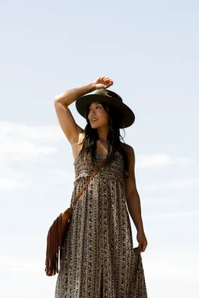 Flow Dress - Black Texture Print