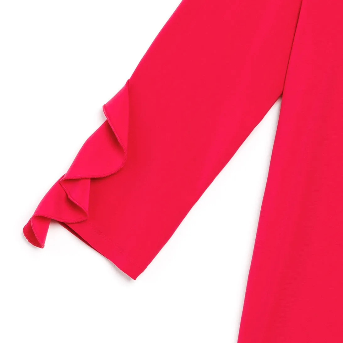 Flutter Cuff Angle Vent Tunic - Hot Pink - Final Sale!